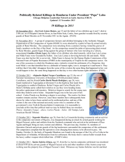 Politically Related Killings in Honduras Under President