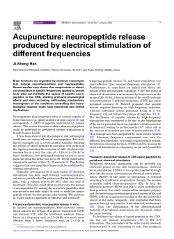 Acupuncture: neuropeptide release produced by electrical