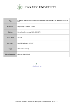 Enhanced concentrations of citric acid in spring aerosols collected at
