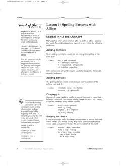 Spelling Patterns with Affixes