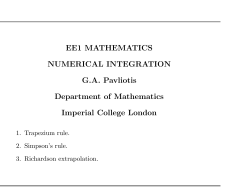EE1 MATHEMATICS NUMERICAL INTEGRATION G.A. Pavliotis