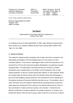 Professor Dr G Keller - Pr\374fbericht Radon