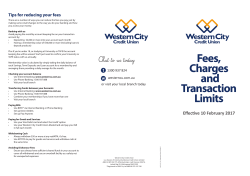 Fees, Charges and Transaction Limits brochure
