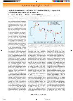 Tephra Geochemistry Confirms the Caldera
