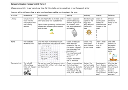 Homework Grid - Holm Primary School