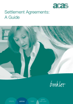 Settlement Agreements: A Guide