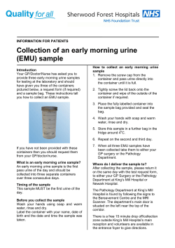 Collection of an early morning urine (EMU) sample