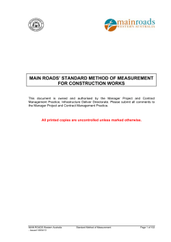 MAIN ROADS` STANDARD METHOD OF MEASUREMENT FOR