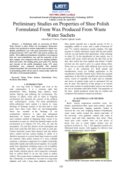 Preliminary Studies on properties of shoe polish