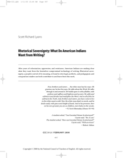 Rhetorical Sovereignty: What Do American Indians Want from Writing?