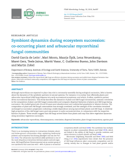 Symbiont dynamics during ecosystem succession: co