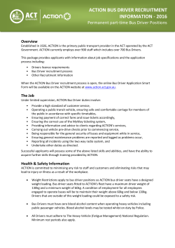 action bus driver recruitment information - 2016