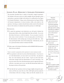 LESSON PLAN: HERSCHEL`S INFRARED EXPERIMENT The