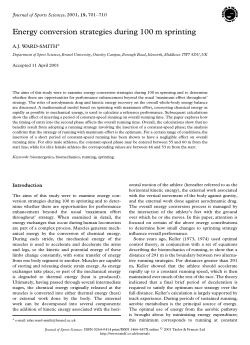 Energy conversion strategies during 100 m