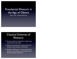 Presidential Rhetoric in the Age of Obama Classical