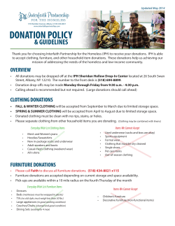 donation policy - Interfaith Partnership for the Homeless