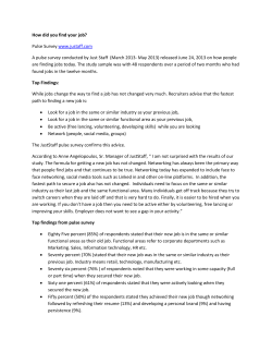 How did you find your job? Pulse Survey www.justaff.com A pulse