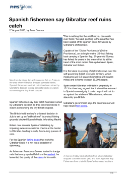 Spanish fishermen say Gibraltar reef ruins catch