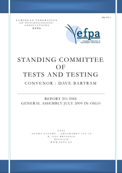 Report Test and Testing 2009