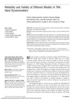 Reliability and Validity of Different Models of TKK Hand