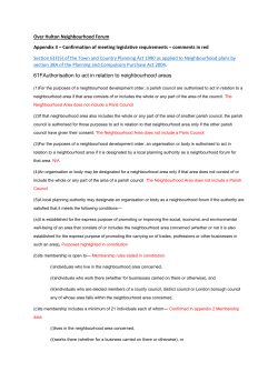 Confirmation of Meeting Legislative Requirements