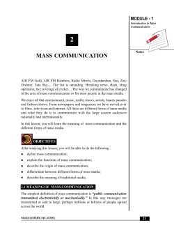 MASS COMMUNICATION