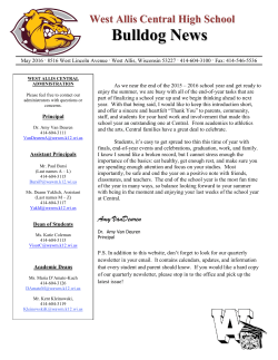 our current newsletter. - West Allis Central High School