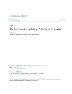 The Montana Constitution: A National Perspective