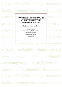 How free should you be when translating children poetry?