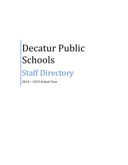 Staff Directory - Decatur Public Schools