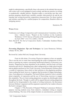 Preventing Plagiarism: Tips and Techniques, by Laura Hennessey