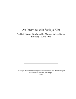 An Interview with Sook-ja Kim - UNLV Libraries