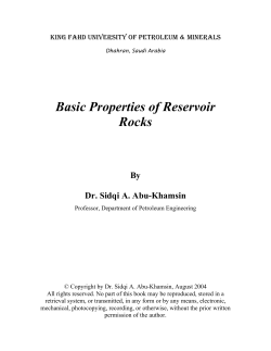Basic Properties of Reservoir Rocks