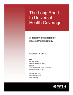 The Long Road to Universal Health Coverage