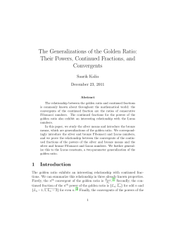 The Generalizations of the Golden Ratio: Their