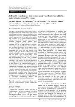 Culturable cyanobacteria from some selected water bodies located