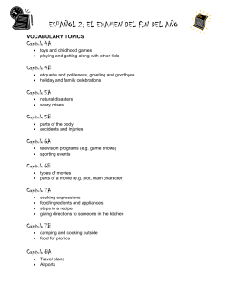 Outline of Vocabulary and Grammar