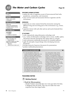 2.7 The Water and Carbon Cycles