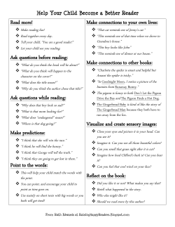 Read more! Ask questions before reading: Ask questions while