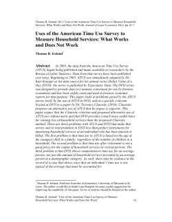 Uses of the American Time Use Survey to Measure
