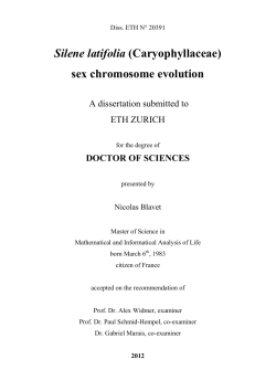 sex chromosome evolution - ETH E-Collection
