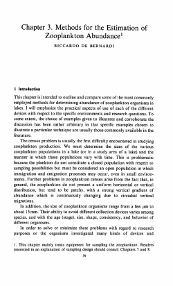 Chapter 3. Methods for the Estimation of Zooplankton Abundance1