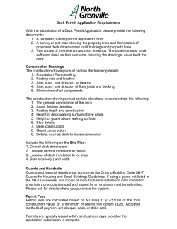 Deck Permit Application Requirements With the submission of a