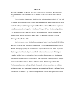 ABSTRACT BENTON, ANDREW MORGAN. The Press and the