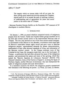 Customary Indigenous Law in the Mexican Judicial System