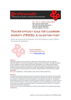 teacher efficacy scale for classroom diversity (tescd): a validation study