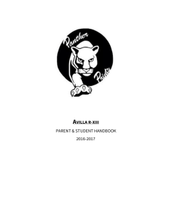 Parent/Student Handbook 2016-2017 - Avilla R