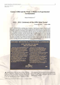 1912 - 2012 Centenary of the Eiffel Wind Tunnel