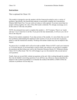 This Is Optional For Chem 110.