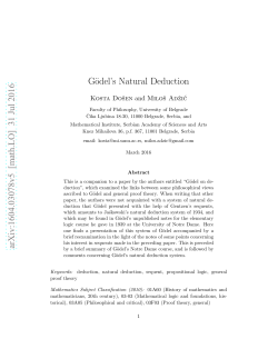 G\" odel`s Natural Deduction